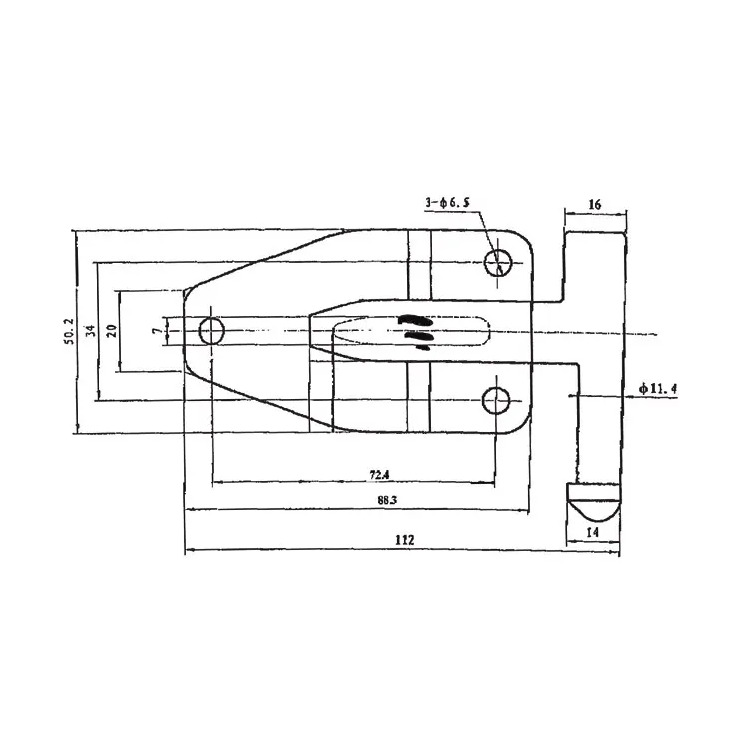 Zawias klapowy ocynkowany 112mm | TrailerPlus
